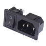 GBC 22.0306.05 - Three-pole IEC C14 ac panel male plug with switch  Adaptors Onetrade